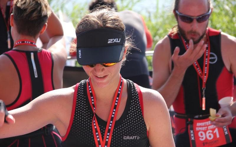 eerste triatlon finish